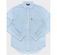 Augusta skjorte stribet - Lyseblå/hvid