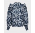 Harmon stencil flower blouse - Støvet blå
