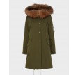 Parka With Fur Inside - Army/Camel