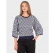 Johanna point knit blouse - Navy