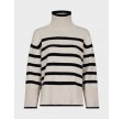 Fanning stripe knit blouse - Sand