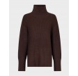 Fanning solid knit blouse - Chokolade brun