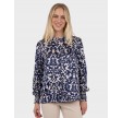 Kala flower blur blouse - Blå/Sand