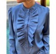 Anna Ruffle skjorte - Azurblå