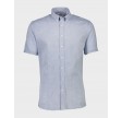 Cotton/linen short sleeve shirt - Light blue