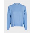 Binni solid knit bluse - Sky blue