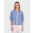 Chacha Graphic Blouse - Blue