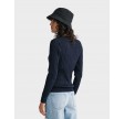 Stretch cotton cable c-neck - Evening Blue