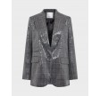 Check Sequin Single Blazer - Mid grey 