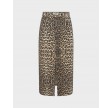 Leo Denim Slit Skirt - Khaki