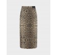 Leo Denim Slit Skirt - Khaki