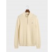 Stripe Textured Halt Zip - Cream