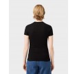 Slim fit ribbed cotton T-shirt - Sort