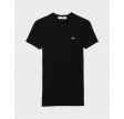 Slim fit ribbed cotton T-shirt - Sort