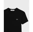 Slim fit ribbed cotton T-shirt - Sort