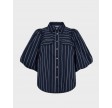 SebiCC Stripe Puff Shirt - Navy