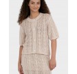 Ellen Crochet Knit Cardigan - Sand