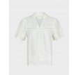 Micheline Emb Blouse - Off White