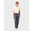 Konrad checked flannel pajama pants - Navy