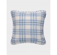 Checked organic cotton pillow cover - Blue/white