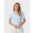Meiko Solid Knit Blouse - Light Blue