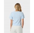 Meiko Solid Knit Blouse - Light Blue