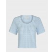 Meiko Solid Knit Blouse - Light Blue