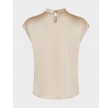 Fleur Drapy Satin Blouse - Dark Sand