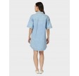 Sara denim emb dress - Light blue
