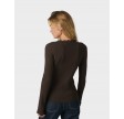 Clara Stitch Knit Blouse - Dark Brown