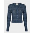Gini Chevron Knit Cardigan - Navy