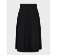 Luna Belt Midi Pleat Skirt - Black