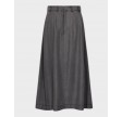 Anya Denim Pleat Skirt - Mid Grey