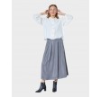 Anya Denim Pleat Skirt - Mid Grey