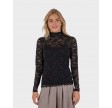 Liza Laceflower Blouse - Black