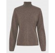 Cashmere Turtle Neck - Ash Brown Melange