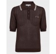 Lue Poinette Polo Knit - Dark Brown