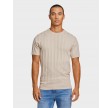 T-shirt i strik - Sand