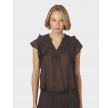 Jayla S Voile Top - Dark brown