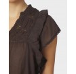 Jayla S Voile Top - Dark brown
