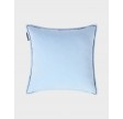Logo organic cotton velvet pillow - Blue