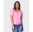 Tinni V-Neck T-Shirt - Hot Pink