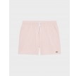 Mid length striped textured swim shorts - Rose/white