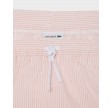 Mid length striped textured swim shorts - Rose/white