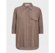 Jiho Stripe SS Shirt - Brown