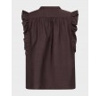 Hera Frill S/S V-top - Dark Brown