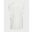 Hera Frill S/S V-top - White