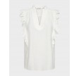 Hera Frill S/S V-top - White