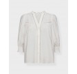 Callum lace puff v-shirt - White