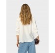 Callum lace puff v-shirt - White